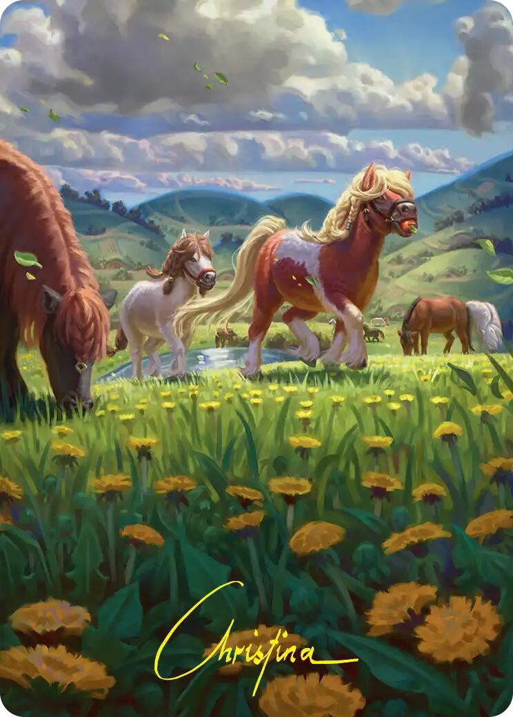 Troop of Ponies Art Card (Gold-Stamped Signature) [The Hobbit Art Series] | Magic Magpie
