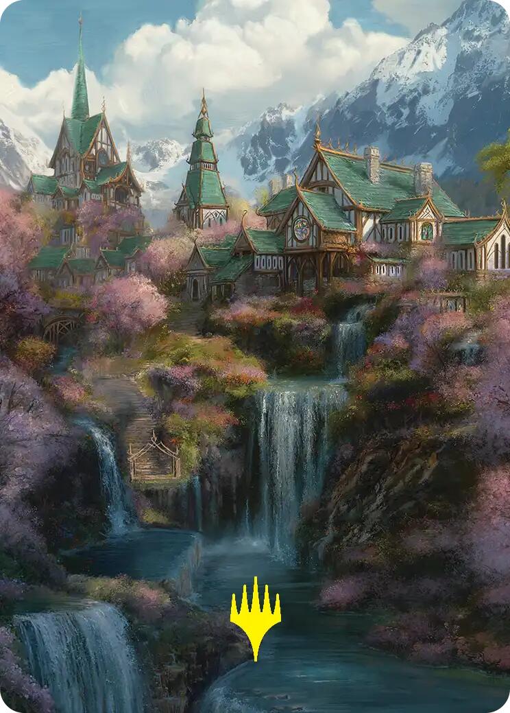 Rivendell Art Card (Gold-Stamped) [The Hobbit Art Series] | Magic Magpie