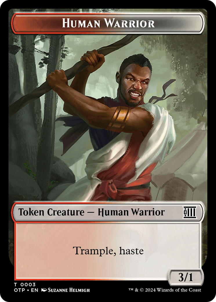 Human Warrior Token [Outlaws of Thunder Junction: Breaking News Tokens] | Magic Magpie