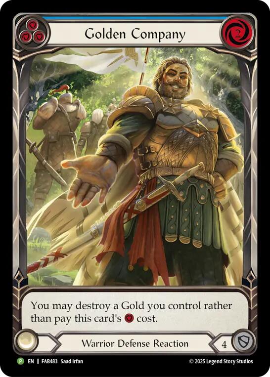 Golden Company (Blue) [FAB483] (Promo)  Rainbow Foil | Magic Magpie