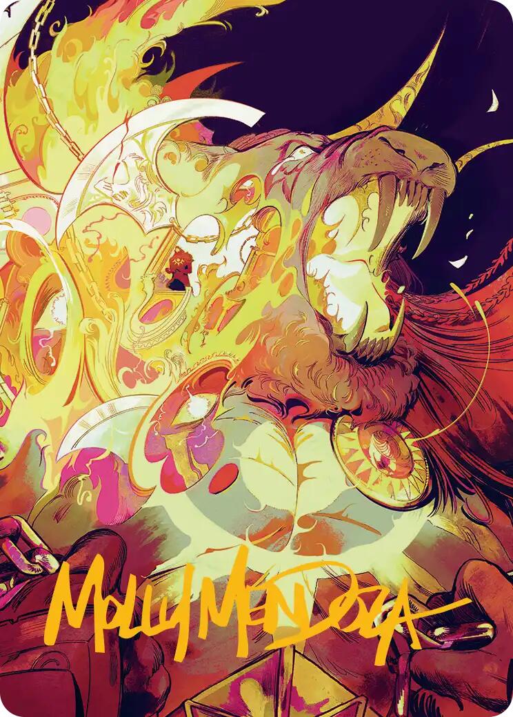 Ajani's Anguish Art Card (Gold-Stamped Signature) [Reality Fracture Art Series] | Magic Magpie