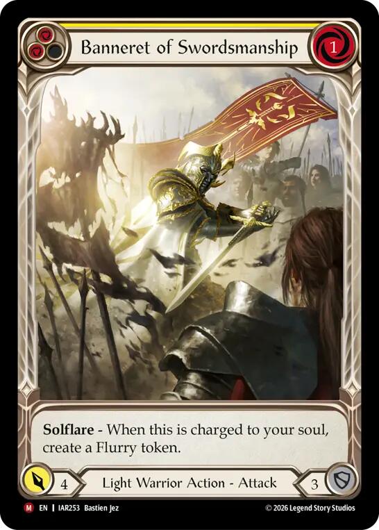 Banneret of Swordsmanship (Extended Art Rainbow Foil) [IAR253] (Usurp the Shadow Throne)  Rainbow Foil | Magic Magpie