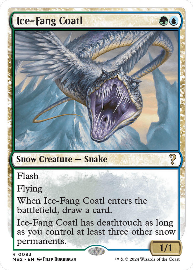 Ice-Fang Coatl (White Border) [Mystery Booster 2] | Magic Magpie