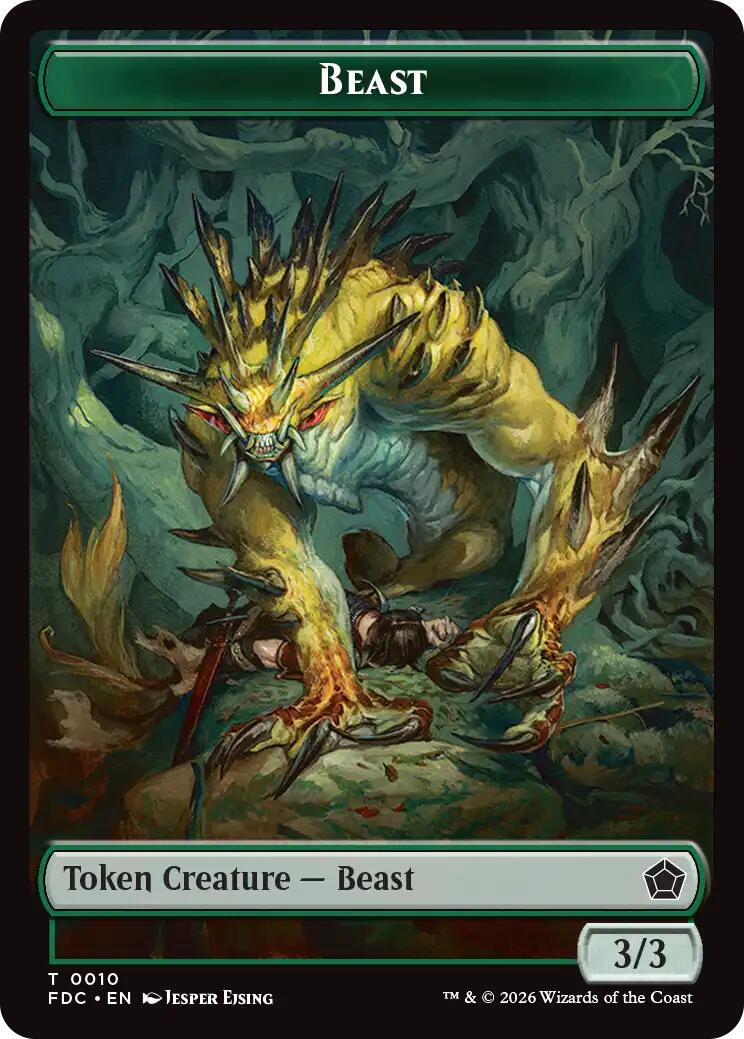 Beast // Phyrexian Beast Double-Sided Token [Foundations Commander Tokens] | Magic Magpie
