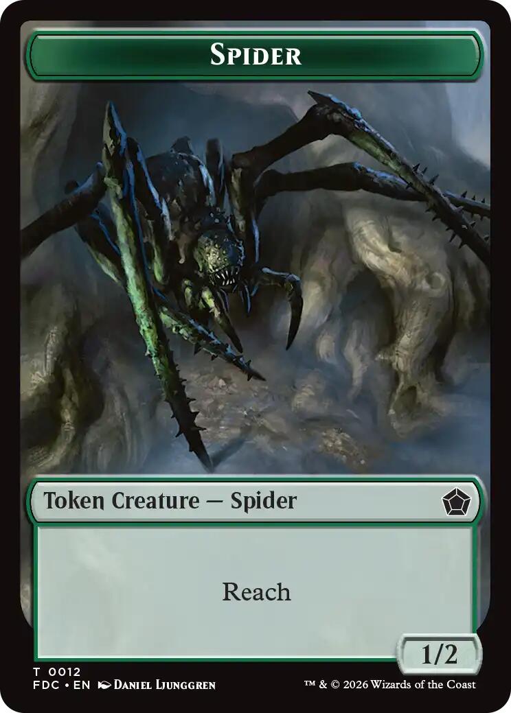 Spider // Phyrexian Beast Double-Sided Token [Foundations Commander Tokens] | Magic Magpie