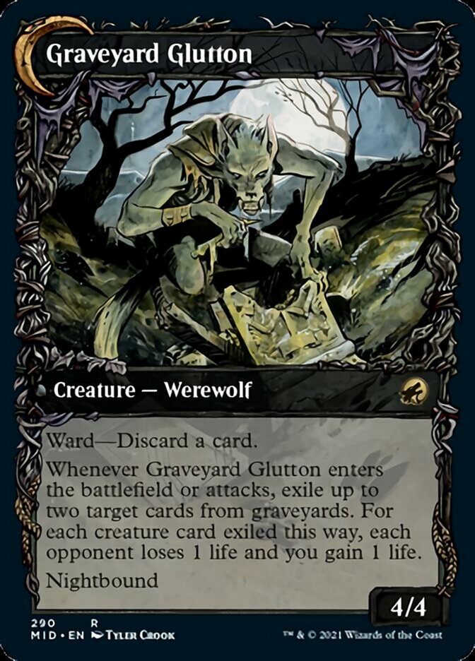 Graveyard Trespasser // Graveyard Glutton (Showcase Equinox) [Innistrad: Midnight Hunt] | Magic Magpie