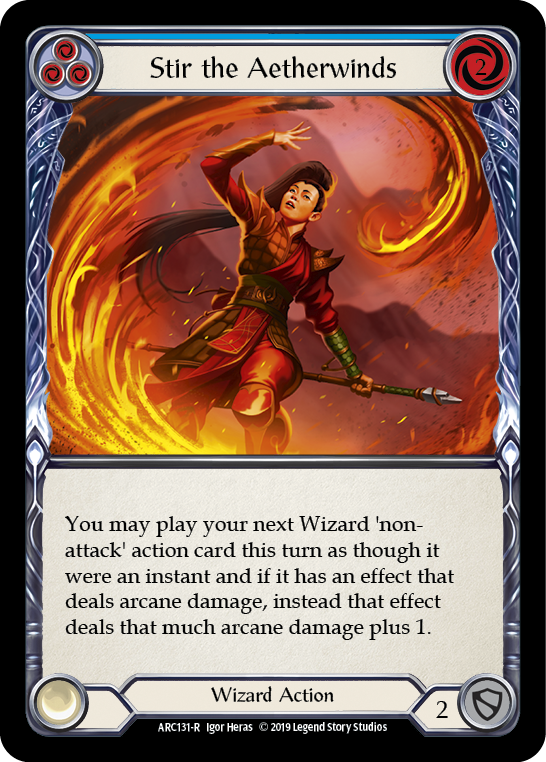 Stir the Aetherwinds (Blue) [ARC131-R] (Arcane Rising)  1st Edition Rainbow Foil | Magic Magpie
