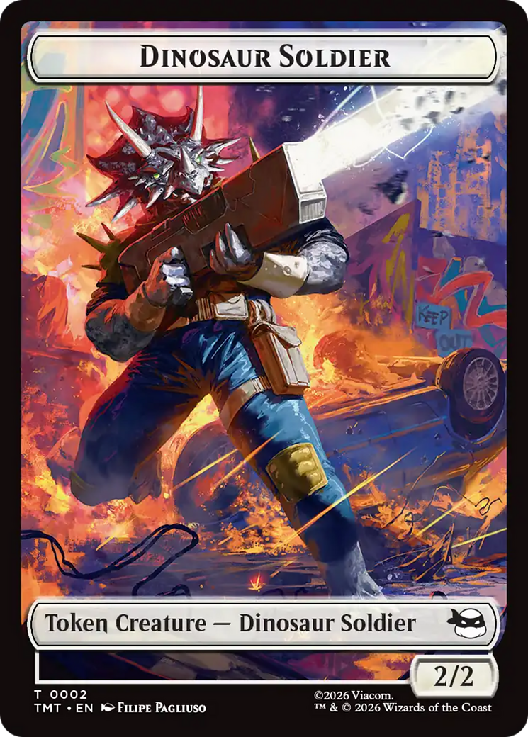 Dinosaur Soldier // Copy Double-Sided Token [Teenage Mutant Ninja Turtles Tokens] | Magic Magpie