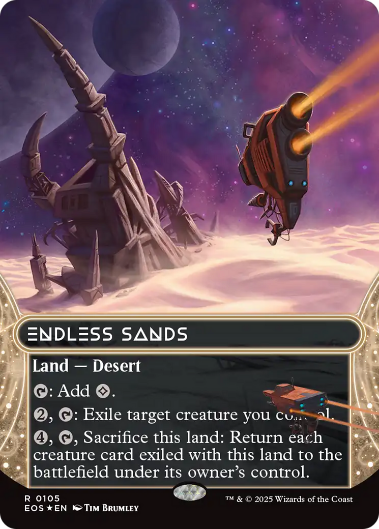 Endless Sands (0105) (Borderless) (Galaxy Foil) [Edge of Eternities: Stellar Sights] | Magic Magpie