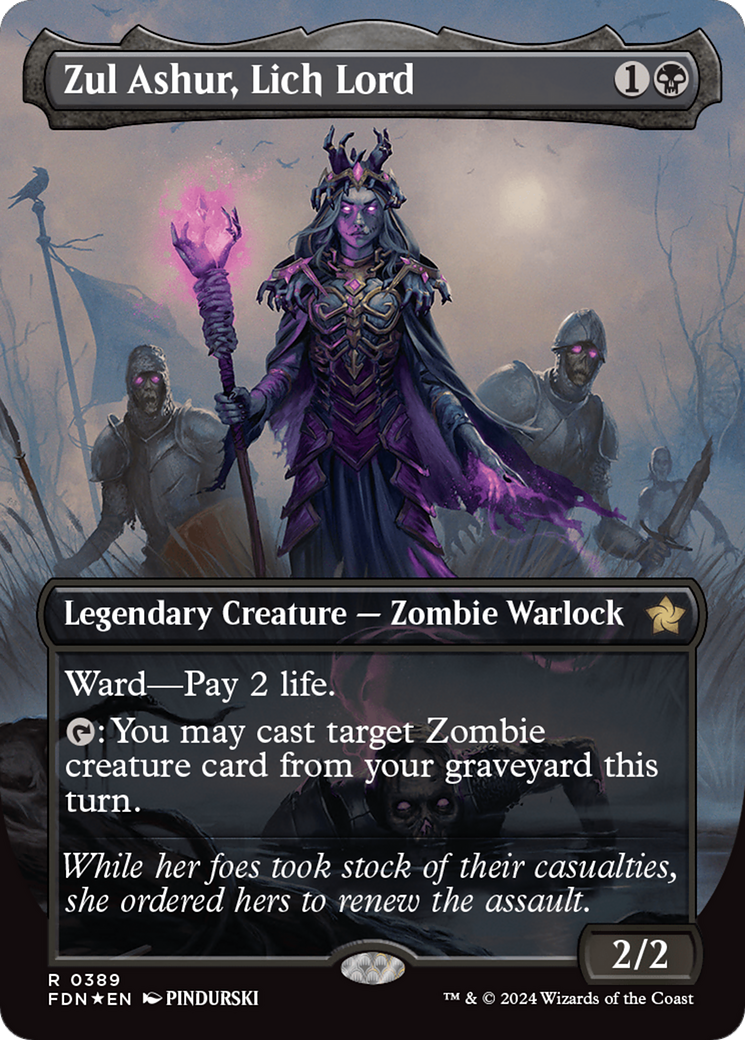 Zul Ashur, Lich Lord (Borderless) (Mana Foil) [Foundations] | Magic Magpie