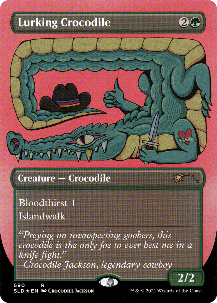 Lurking Crocodile (Foil Etched) [Secret Lair Drop Promos] | Magic Magpie