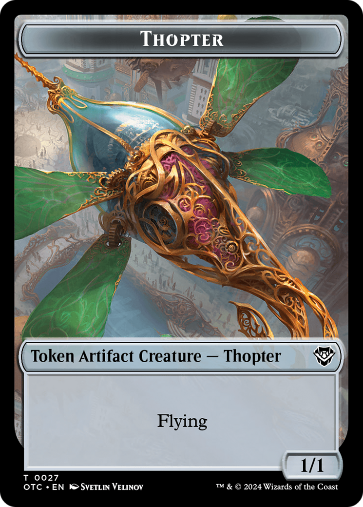 Thopter // Treasure Double-Sided Token [Outlaws of Thunder Junction Commander Tokens] | Magic Magpie