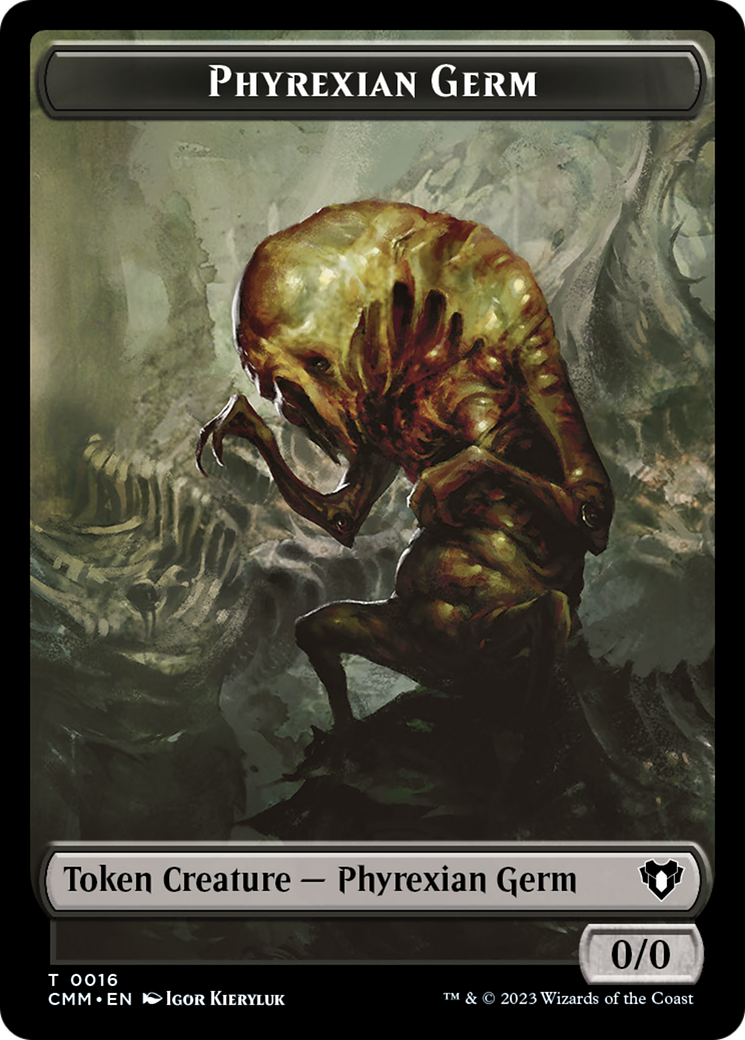 Manifest // Phyrexian Germ Double-Sided Token [Commander Masters Tokens] | Magic Magpie
