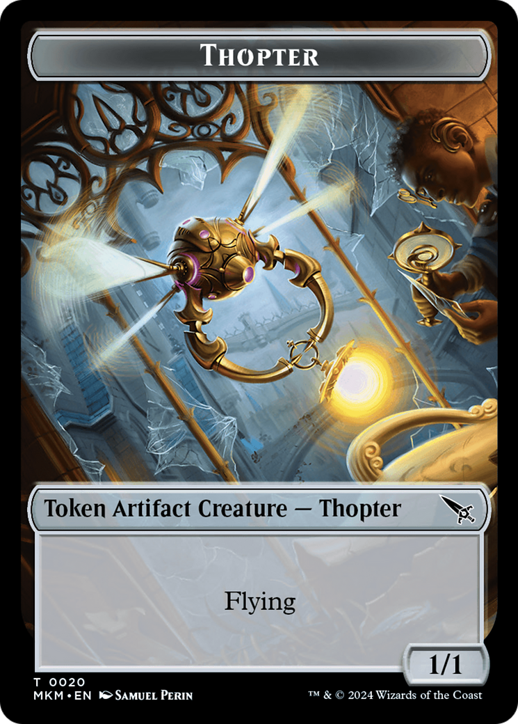 Thopter (0020) // Clue (0018) Double-Sided Token [Murders at Karlov Manor Tokens] | Magic Magpie