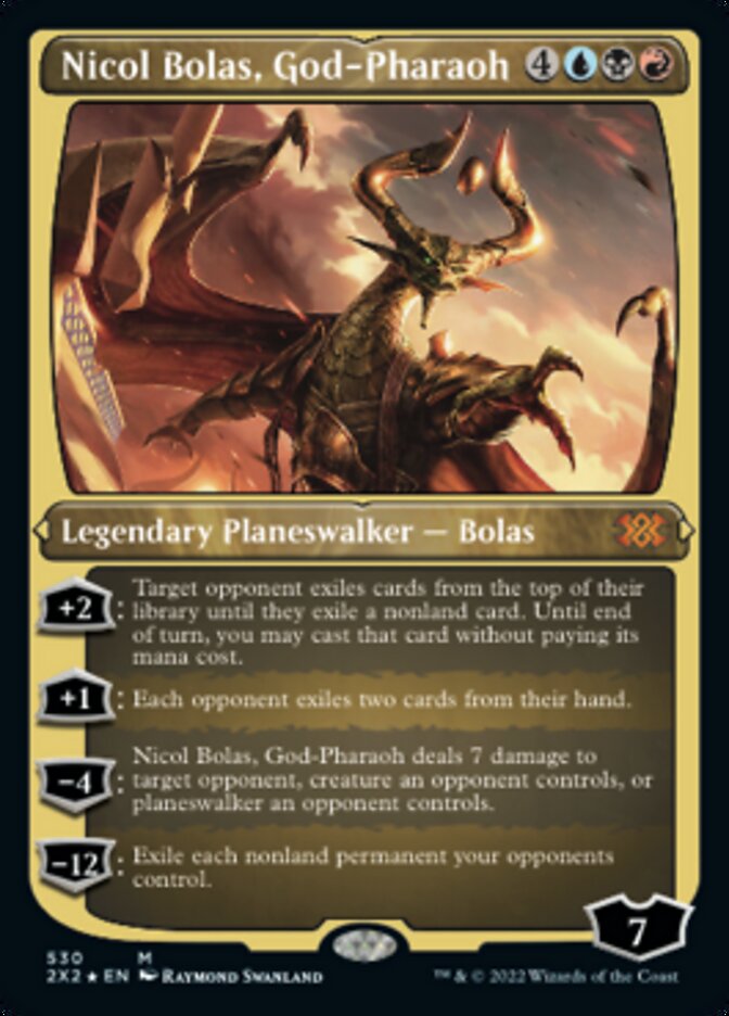 Nicol Bolas, God-Pharaoh (Foil Etched) [Double Masters 2022] | Magic Magpie