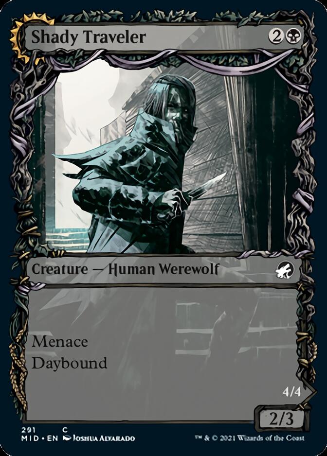 Shady Traveler // Stalking Predator (Showcase Equinox) [Innistrad: Midnight Hunt] | Magic Magpie