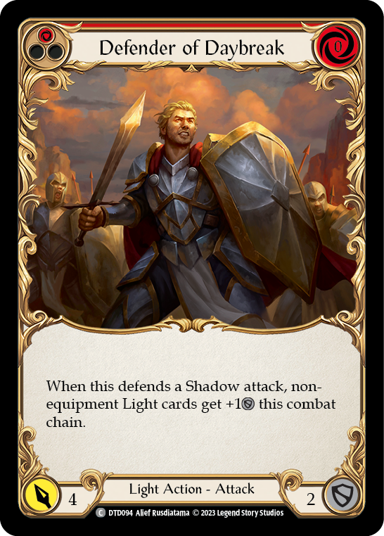 Defender of Daybreak (Red) [DTD094] (Dusk Till Dawn)  Rainbow Foil | Magic Magpie