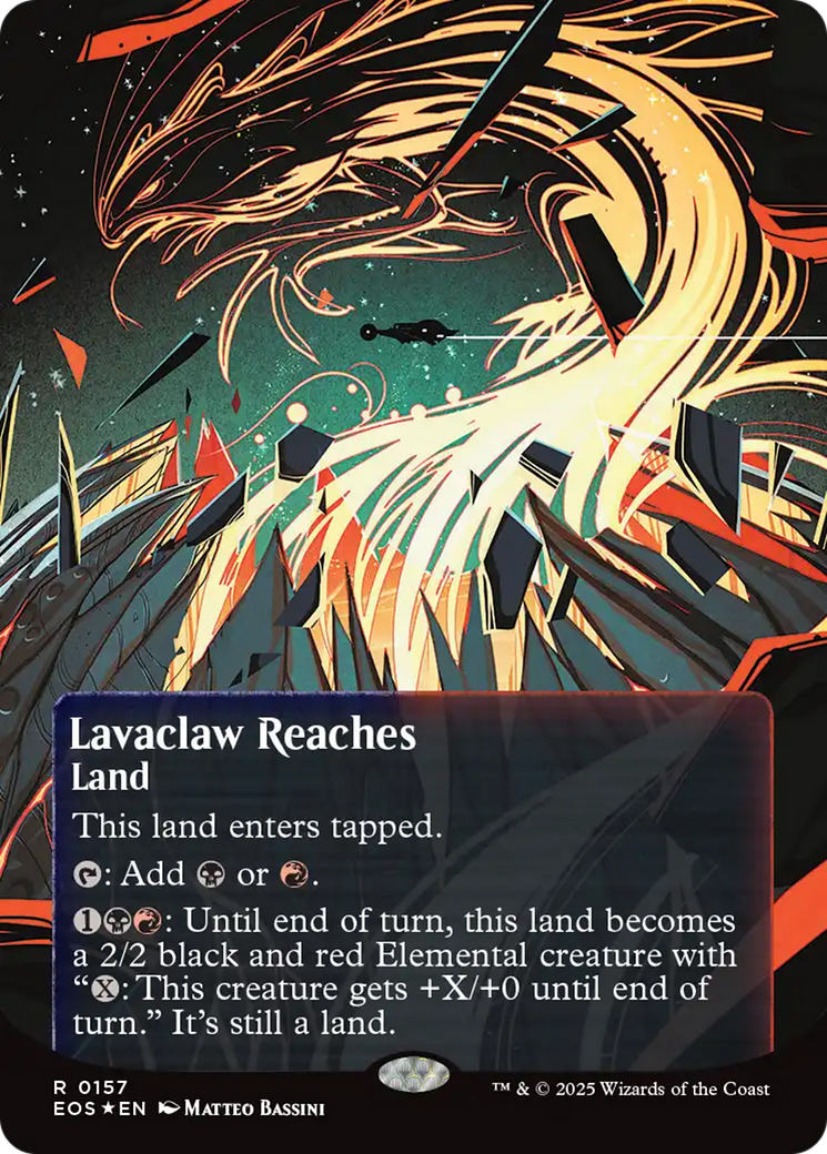 Lavaclaw Reaches (0157) (Borderless) (Galaxy Foil) [Edge of Eternities: Stellar Sights] | Magic Magpie