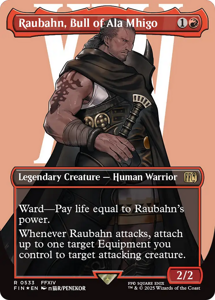 Raubahn, Bull of Ala Mhigo (Borderless) (Surge Foil) [FINAL FANTASY] | Magic Magpie