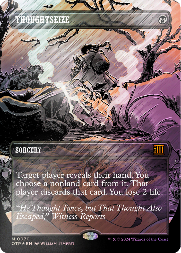 Thoughtseize (Textured Foil) [Outlaws of Thunder Junction: Breaking News] | Magic Magpie