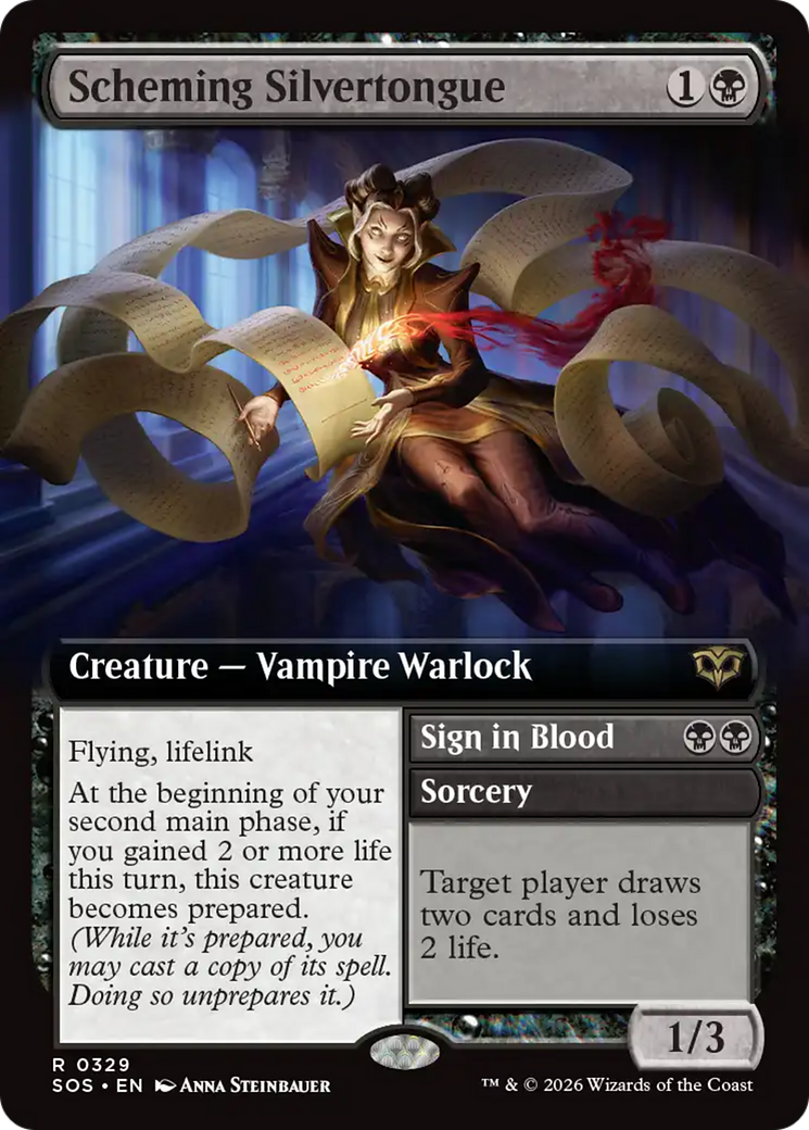 Scheming Silvertongue (Extended Art) [Secrets of Strixhaven] | Magic Magpie