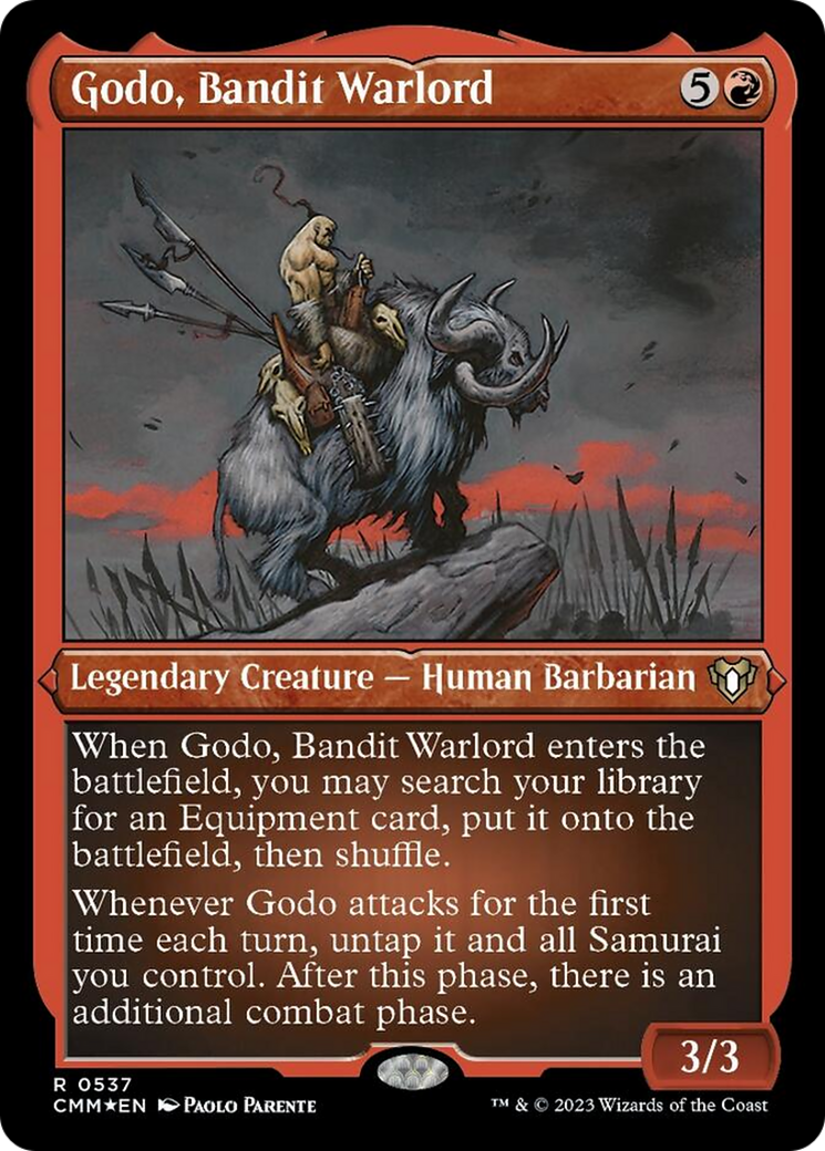 Godo, Bandit Warlord (Foil Etched) [Commander Masters] | Magic Magpie