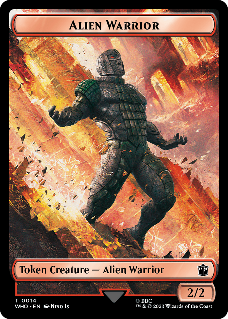 Alien Rhino // Alien Warrior Double-Sided Token [Doctor Who Tokens] | Magic Magpie