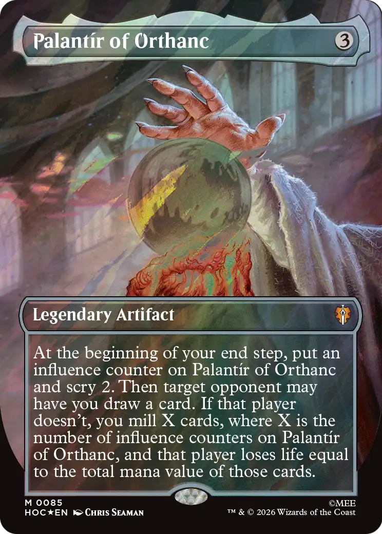 Palantir of Orthanc (Borderless) (Surge Foil) [The Hobbit: Eternal-Legal] | Magic Magpie