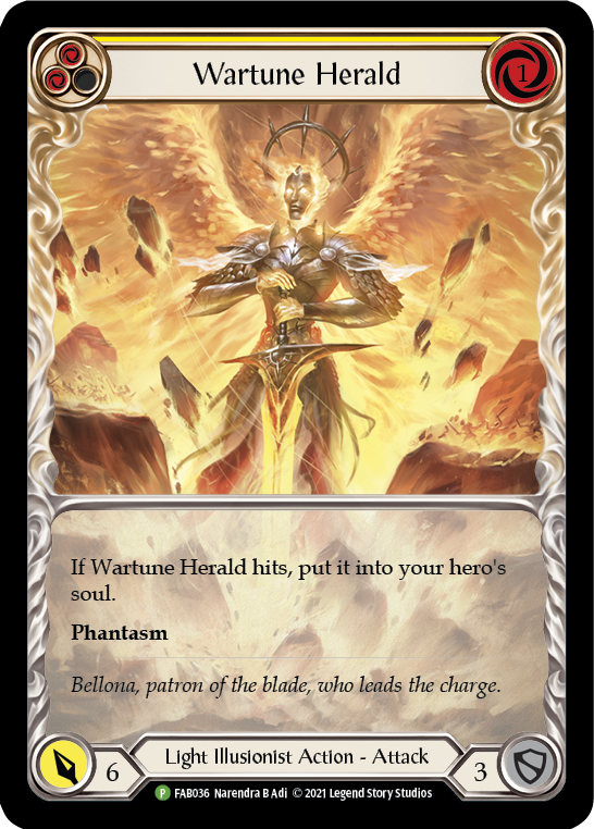 Wartune Herald (Yellow Extended Art) [FAB036] (Promo)  Rainbow Foil | Magic Magpie