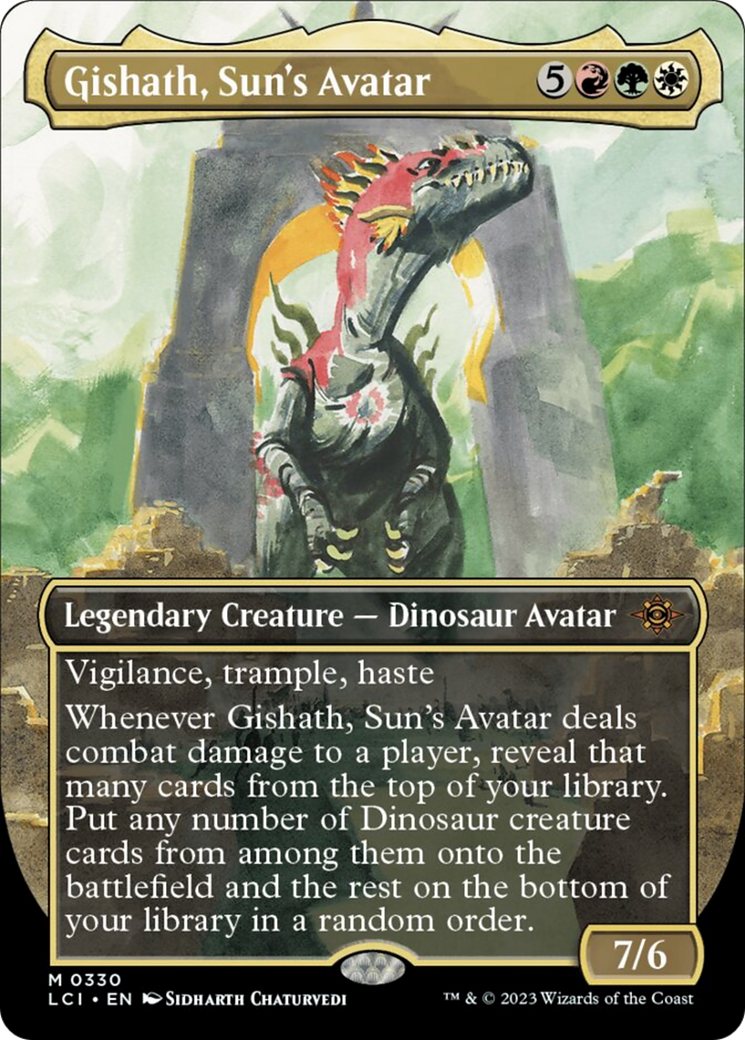 Gishath, Sun's Avatar (Borderless) [The Lost Caverns of Ixalan] | Magic Magpie