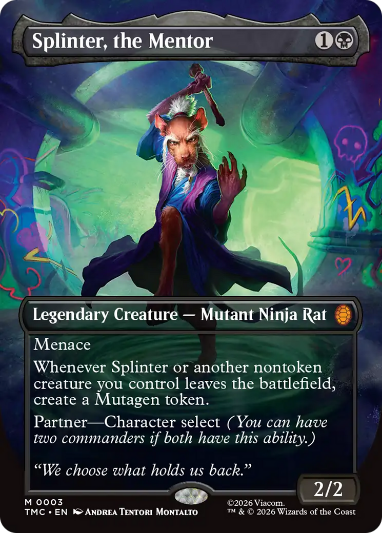 Splinter, the Mentor (Borderless) [Teenage Mutant Ninja Turtles Commander] | Magic Magpie
