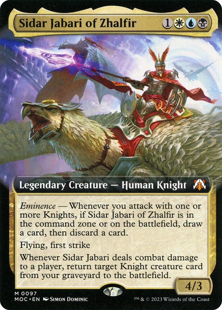 Sidar Jabari of Zhalfir (Extended Art) [March of the Machine Commander] | Magic Magpie