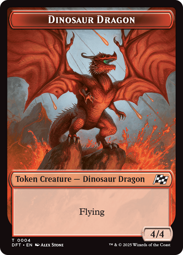 Dinosaur Dragon // Treasure Double-Sided Token [Aetherdrift Tokens] | Magic Magpie