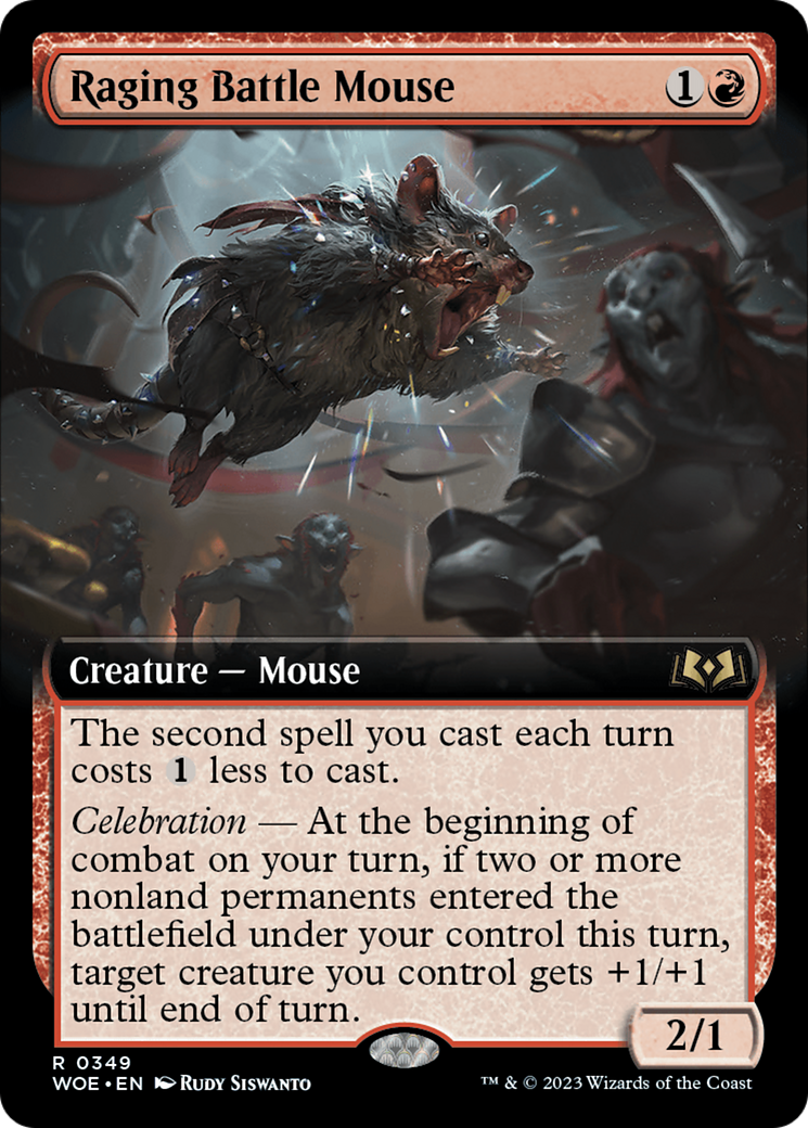 Raging Battle Mouse (Extended Art) [Wilds of Eldraine] | Magic Magpie