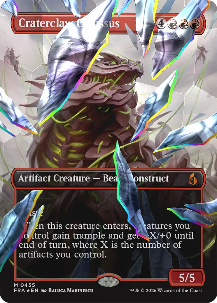 Craterclaw Colossus (Borderless) (Facet Foil) [Reality Fracture] | Magic Magpie