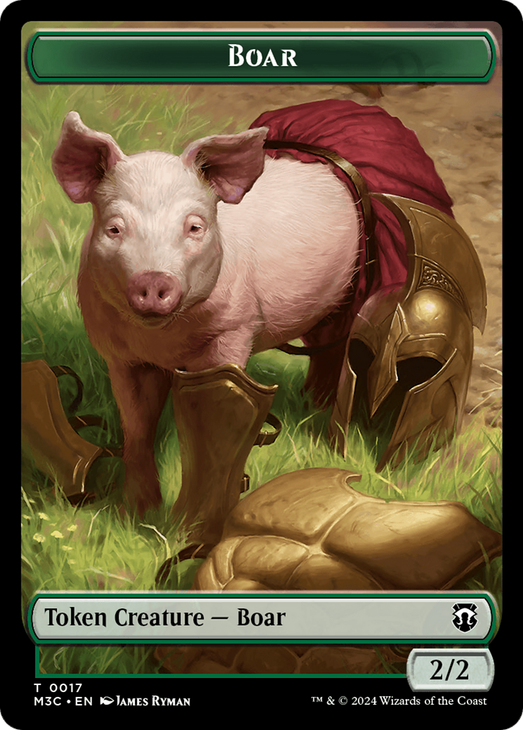 Boar (Ripple Foil) // Forest Dryad Double-Sided Token [Modern Horizons 3 Commander Tokens] | Magic Magpie