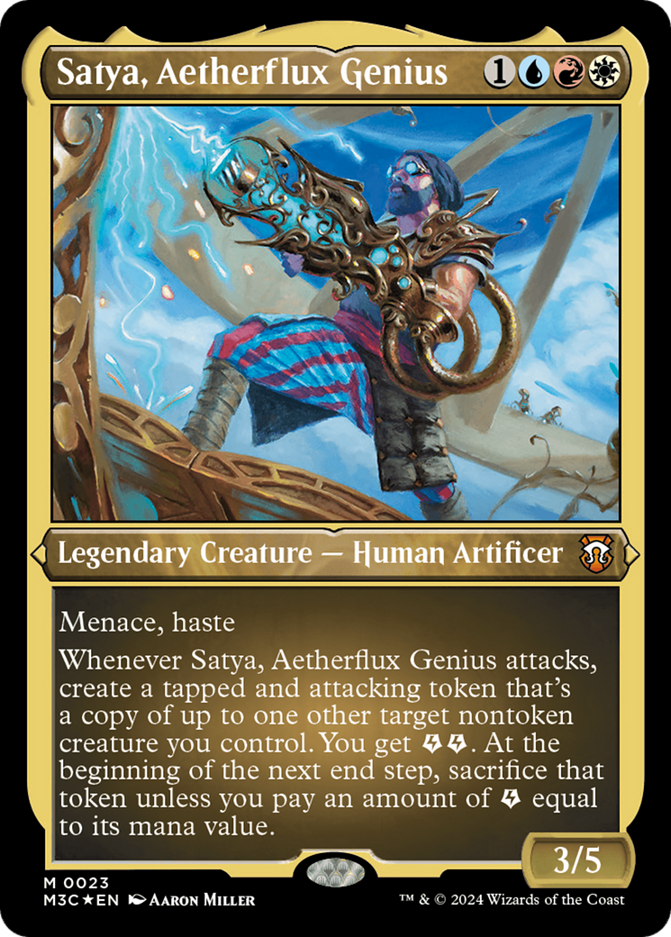 Satya, Aetherflux Genius (Foil Etched) [Modern Horizons 3 Commander] | Magic Magpie