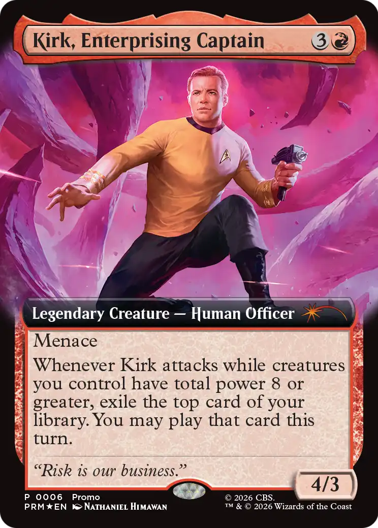 Kirk, Enterprising Captain (Extended Art) [Media Promos] | Magic Magpie