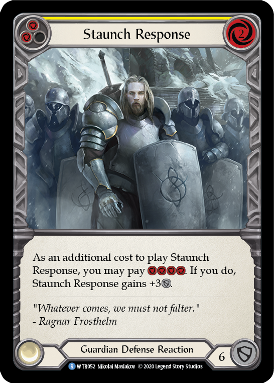 Staunch Response (Yellow) [U-WTR052] (Welcome to Rathe Unlimited)  Unlimited Normal | Magic Magpie