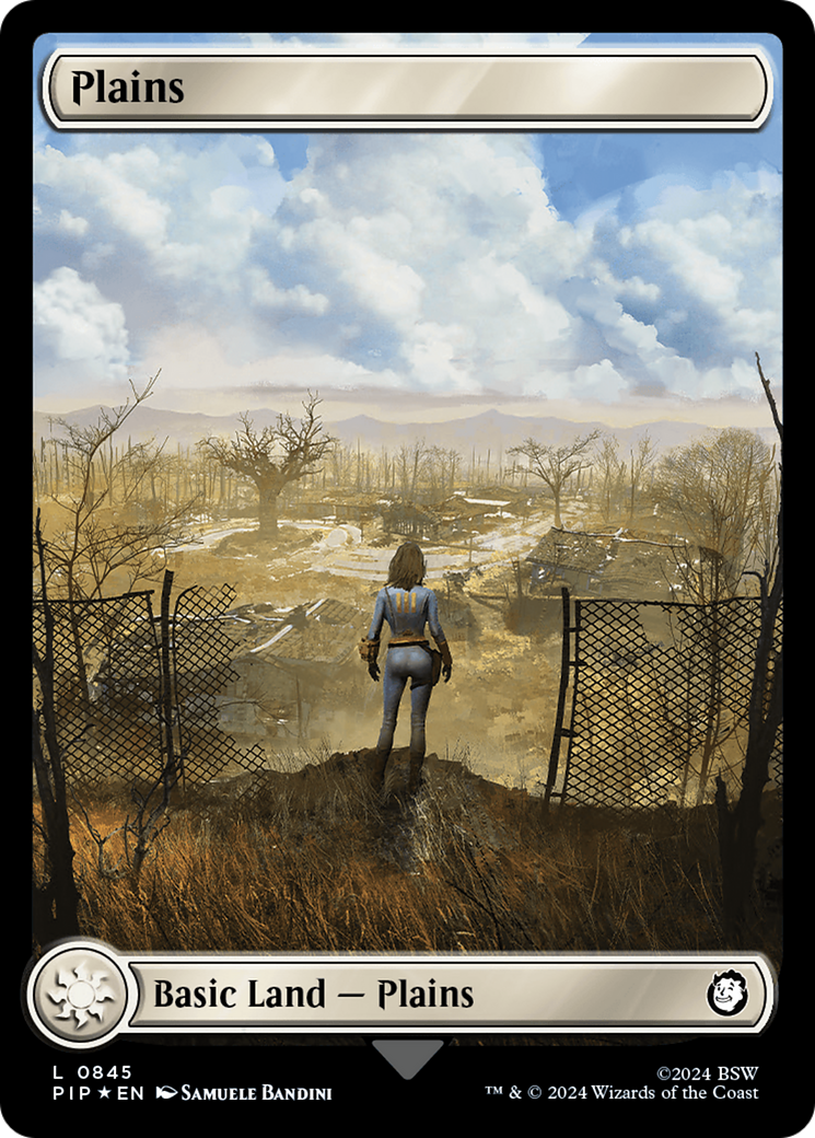 Plains (0845) (Surge Foil) [Fallout] | Magic Magpie