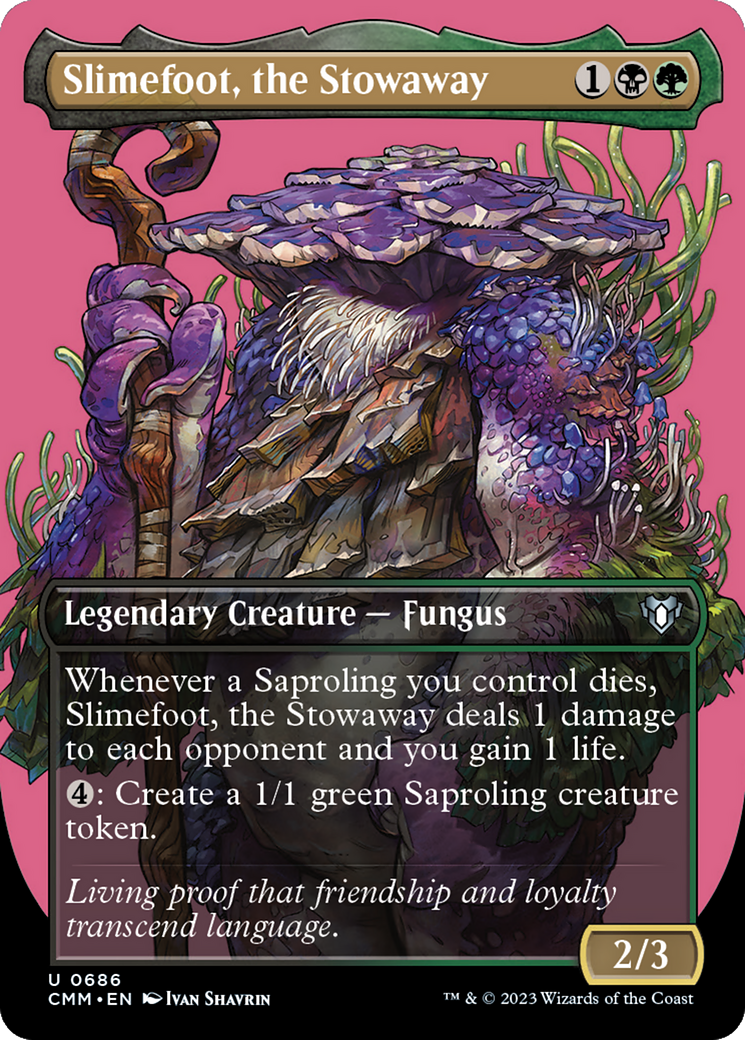 Slimefoot, the Stowaway (Borderless Profile) [Commander Masters] | Magic Magpie