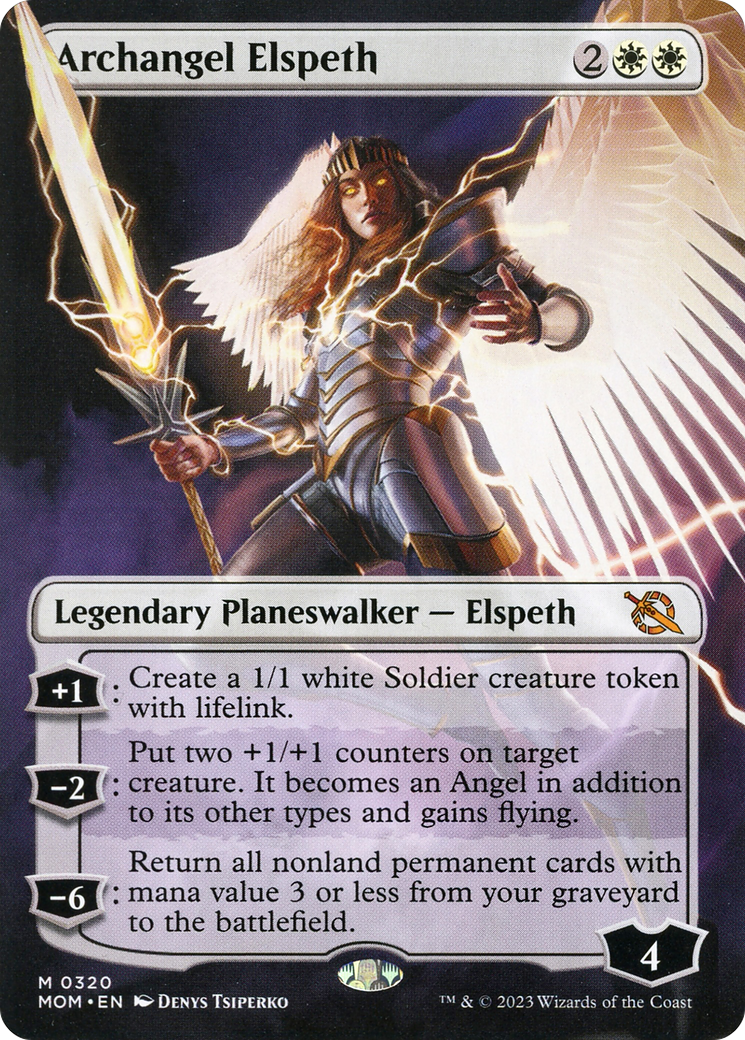 Archangel Elspeth (Borderless Alternate Art) [March of the Machine] | Magic Magpie