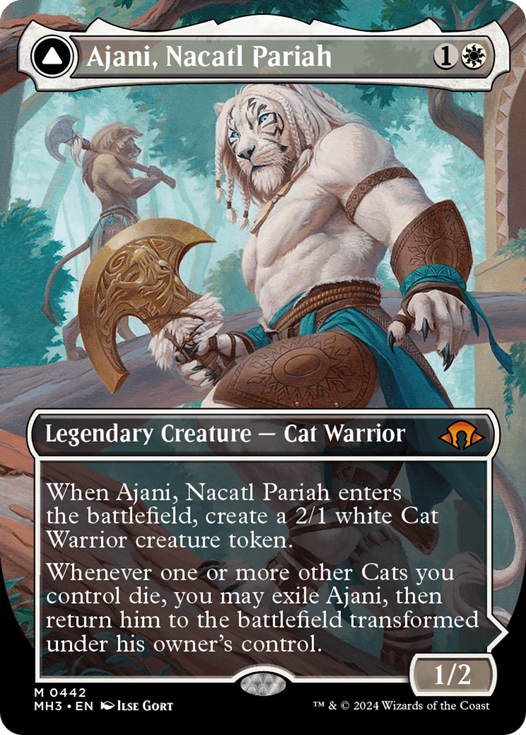 Ajani, Nacatl Pariah // Ajani, Nacatl Avenger (Borderless) [Modern Horizons 3] | Magic Magpie