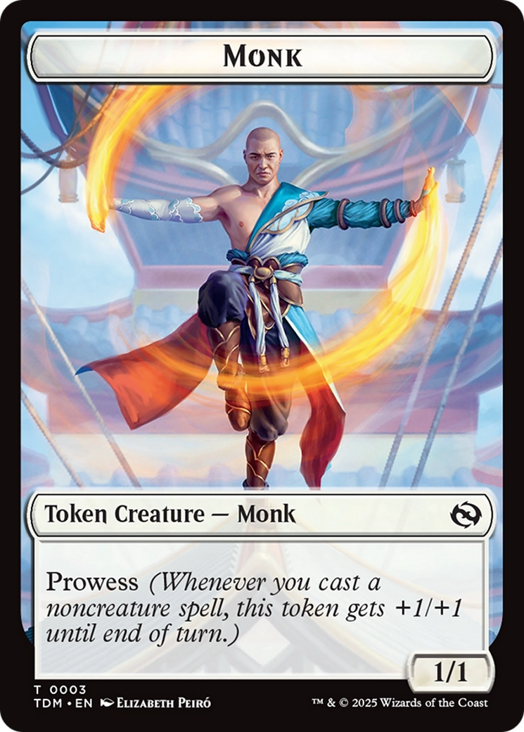 Bird // Monk Double-Sided Token [Tarkir: Dragonstorm Tokens] | Magic Magpie