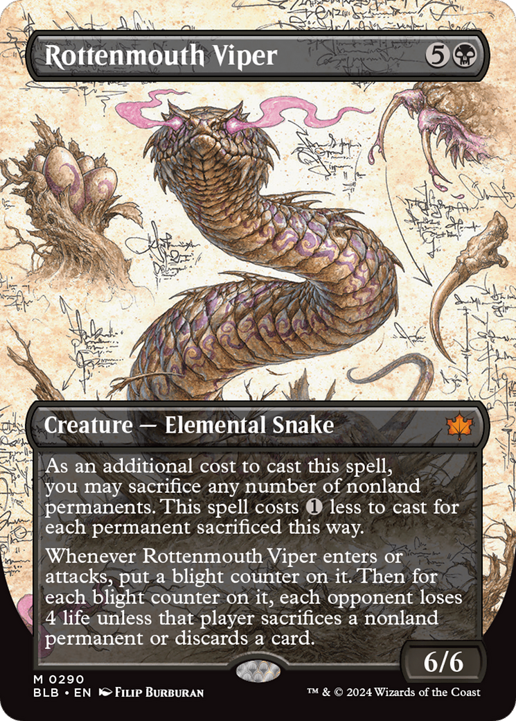 Rottenmouth Viper (Borderless) [Bloomburrow] | Magic Magpie