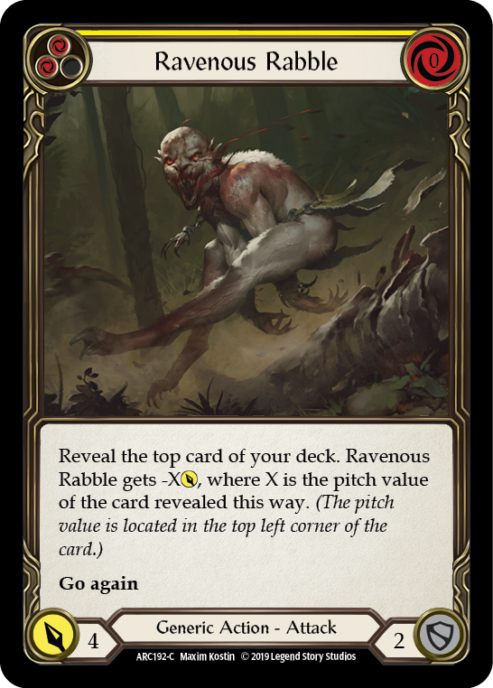 Ravenous Rabble (Yellow) [ARC192-C] (Arcane Rising)  1st Edition Normal | Magic Magpie