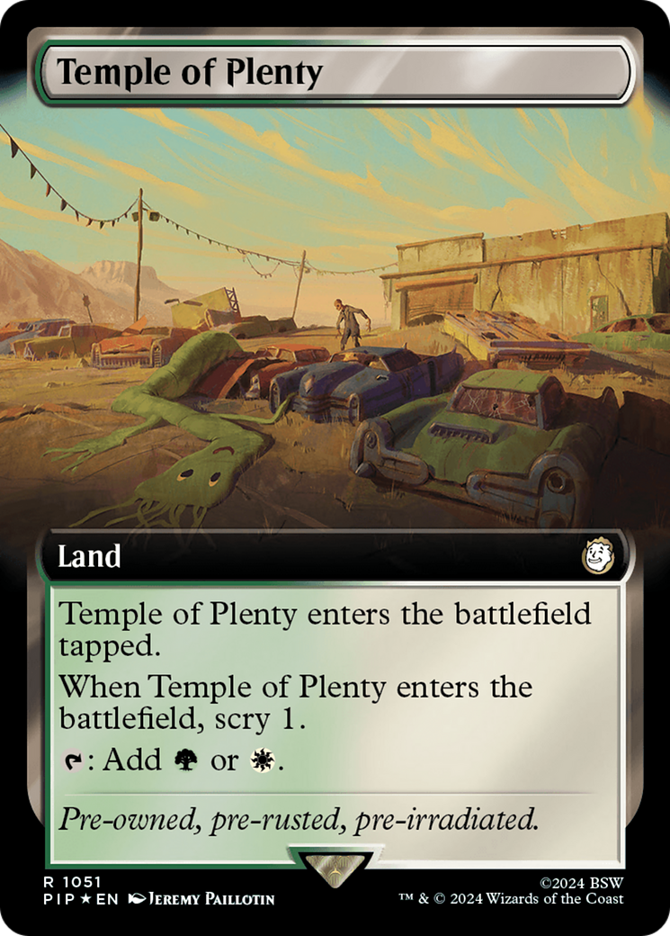 Temple of Plenty (Extended Art) (Surge Foil) [Fallout] | Magic Magpie