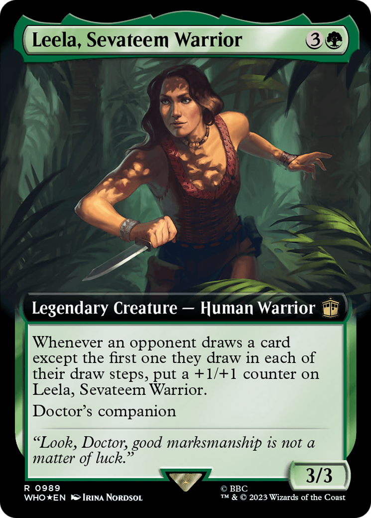 Leela, Sevateem Warrior (Extended Art) (Surge Foil) [Doctor Who] | Magic Magpie