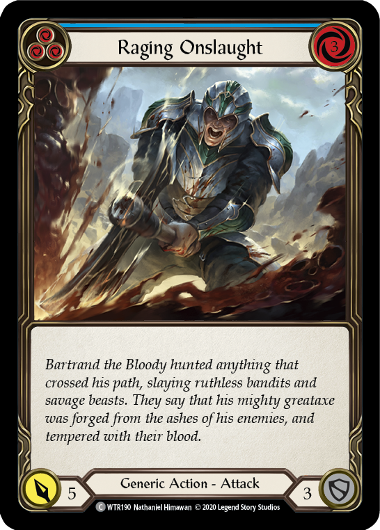 Raging Onslaught (Blue) [U-WTR190] (Welcome to Rathe Unlimited)  Unlimited Normal | Magic Magpie