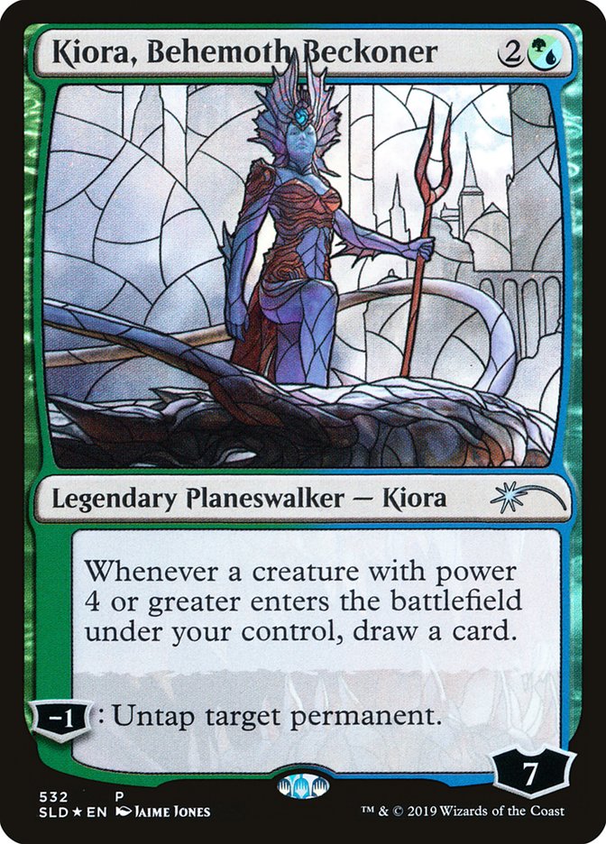 Kiora, Behemoth Beckoner (Stained Glass) [Secret Lair Drop Promos] | Magic Magpie